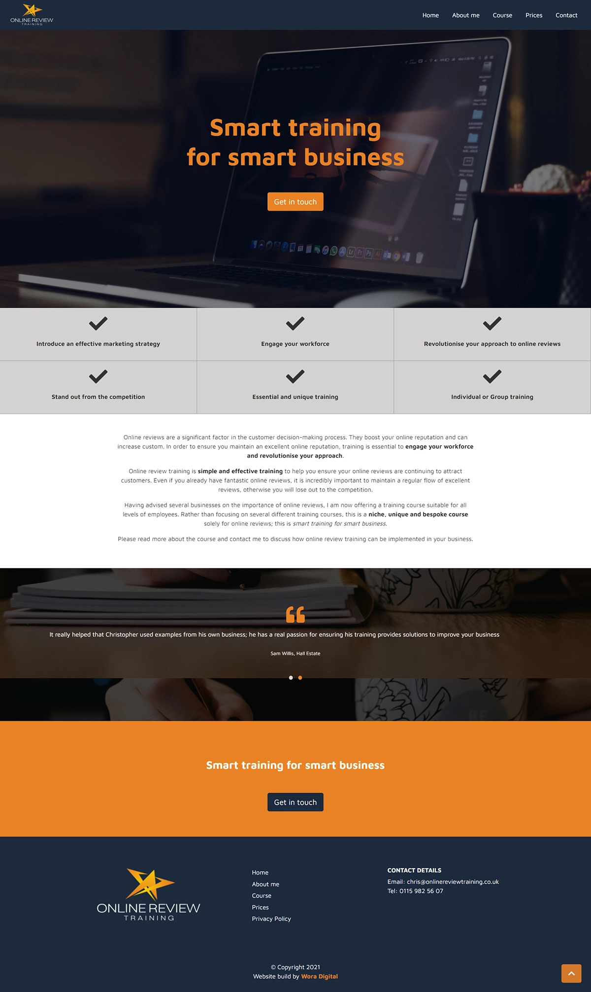 Online Review Training Website - Wora Digital Web Design Nottingham