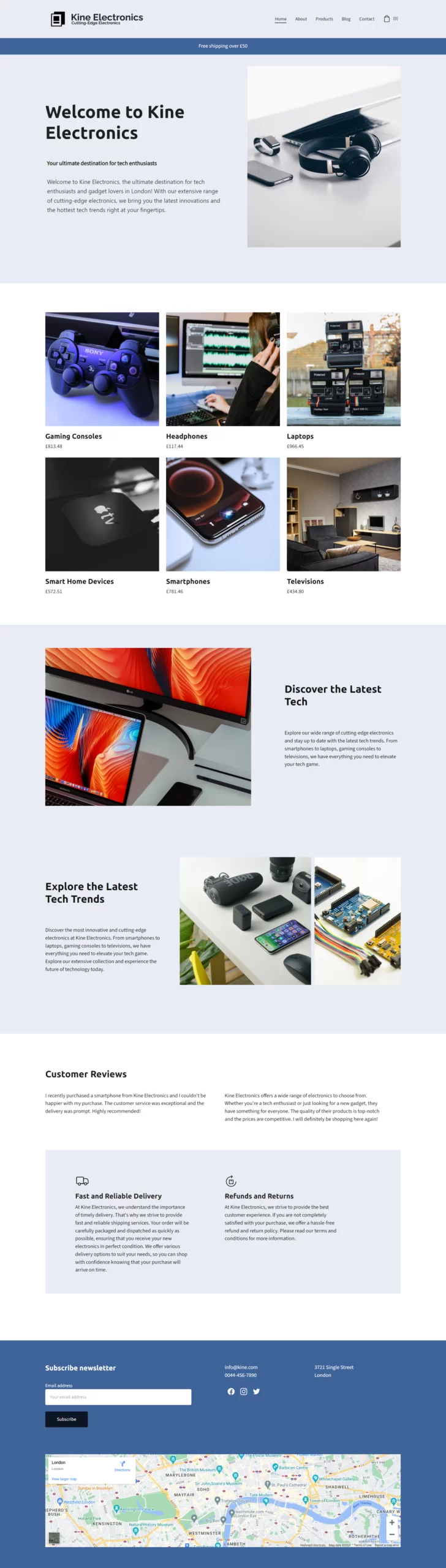 Kine ELectronics E-commerce Web Development